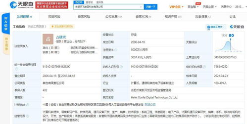 訊飛數碼關聯公司注冊資本大幅提升至8000萬，加速計算機軟件開發業務布局